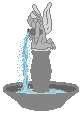 an animated stone fountain